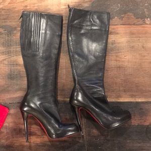 Christian Louboutin Black Seta Calf Boot
